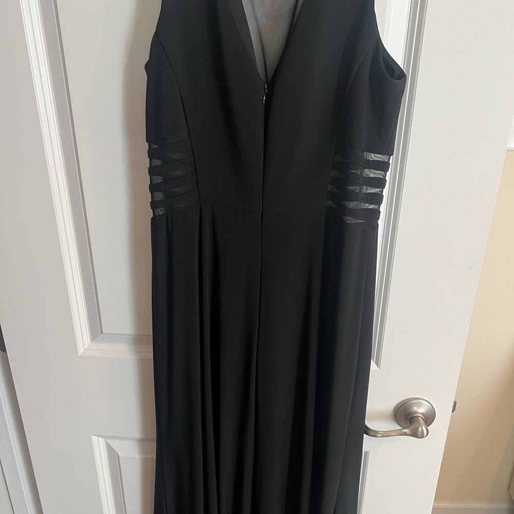 Long black formal dress.